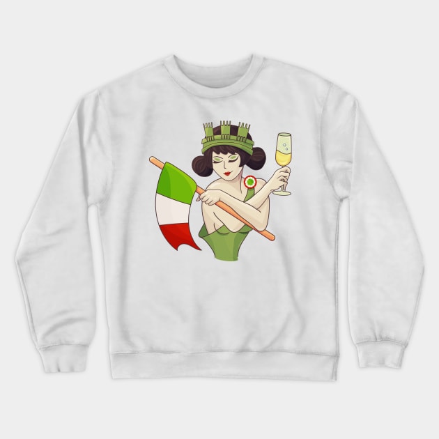 Italia Turrita as an allegory of Italy Crewneck Sweatshirt by tatadonets